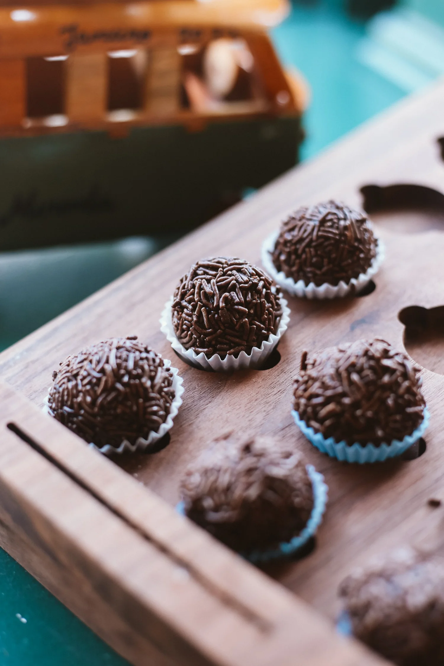 Brigadeiros rolled in sprinkles